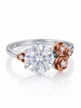 Flower Ring, solid 925 Sterling Silver Charmed Aroma Floral Collection